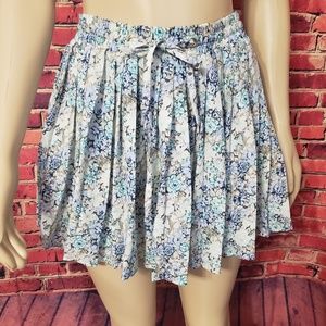 Multi Floral Pleated Skater Skirt Size Small